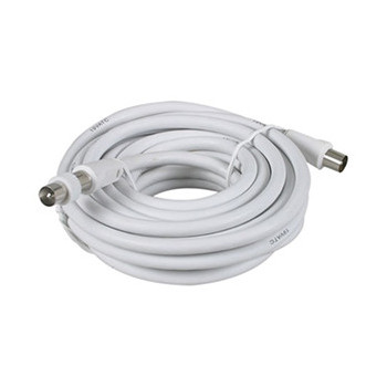 Câble coaxial blanc avec fiches Ø9,5mm - Longueur 5m