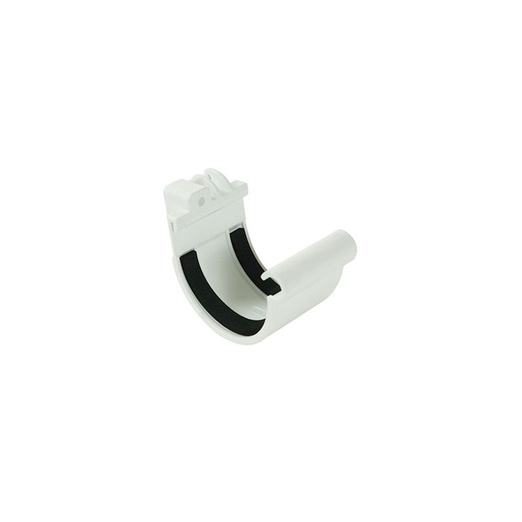 Jonction de gouttière demi-ronde PVC type 16 à joint blanc