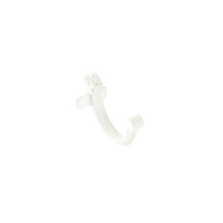 Crochet bandeau de gouttière demi-ronde LG16 en PVC blanc Ø50