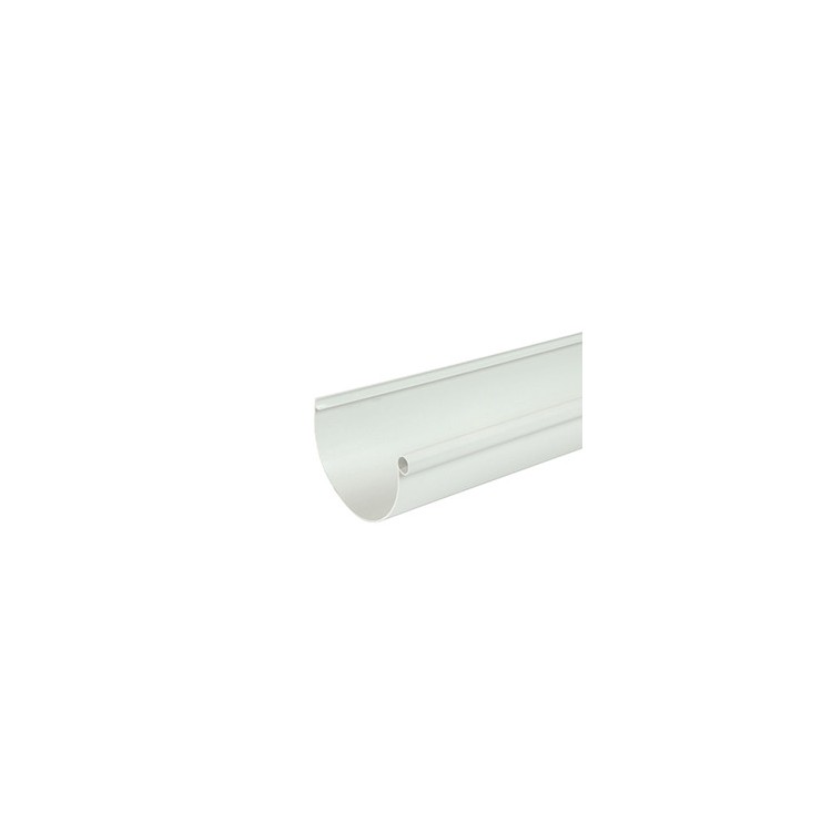 Gouttière PVC demi-ronde blanche LG25 Ø80 - Longueur 4m