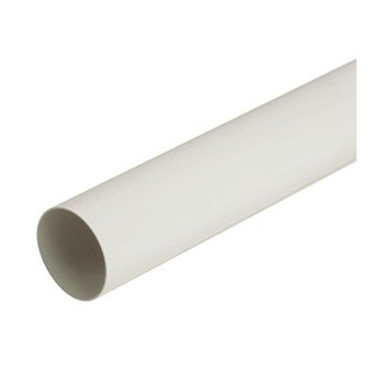 Tube de descente de gouttière PVC blanc Ø80 pré-manchonné - Longueur 4m