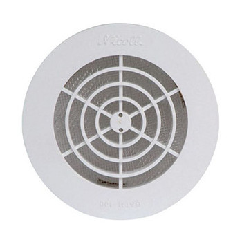Grille ventilation ronde PVC IN OUT + moustiquaire Øext:170mm Øtube:100 à  140mm.