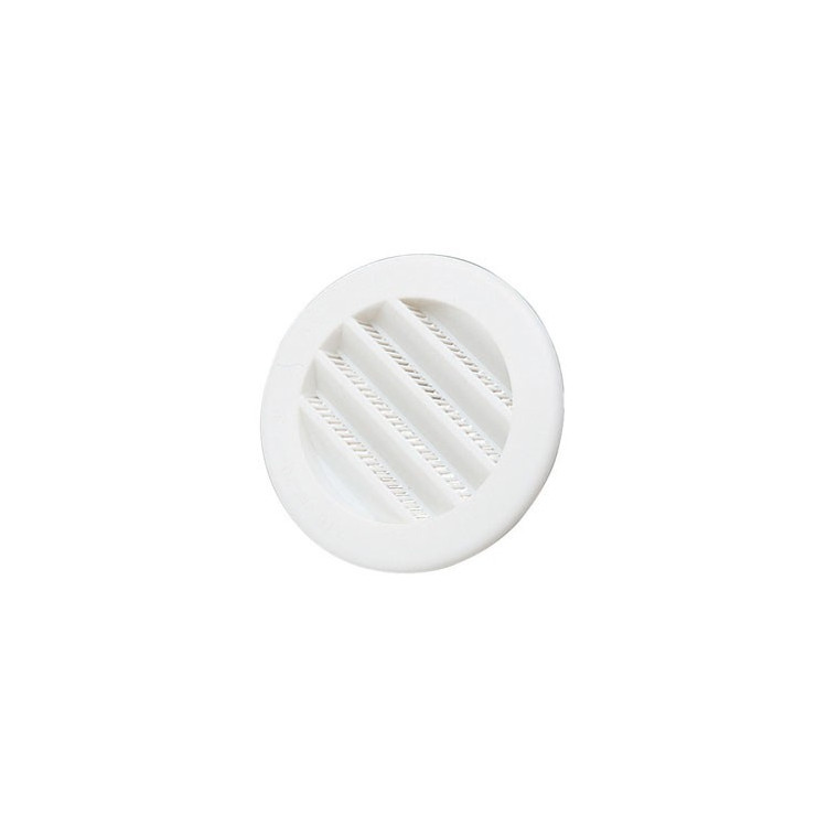 Grille plastique avec moustiquaire blanc sécurité Ø60 mm