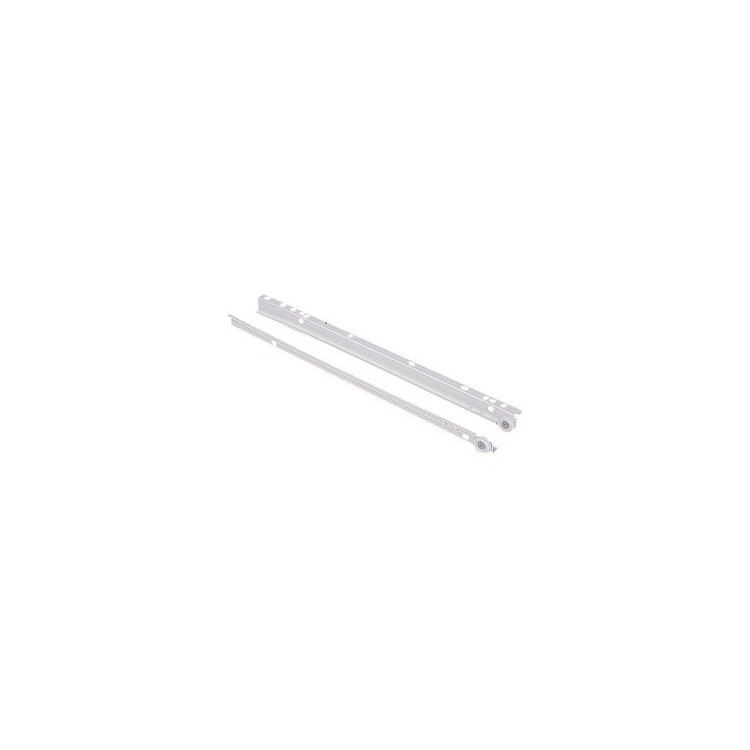 Paire de coulisses de tiroir à roulettes - Coloris blanc crème, longueur 400 mm