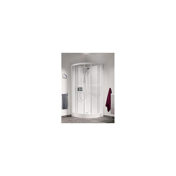 Cabine de douche 1/4 de rond 80cm avec portes coulissantes