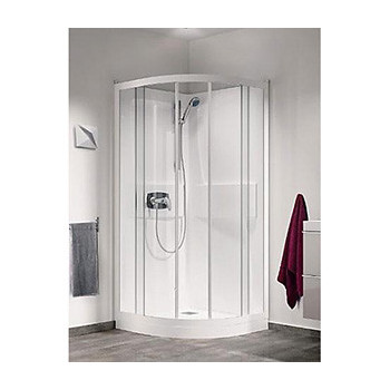 Cabine de douche 1/4 de rond 90cm avec portes coulissantes
