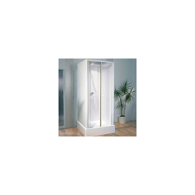 Cabine de douche 70x70 avec portes pivotantes vitrage synthétique
